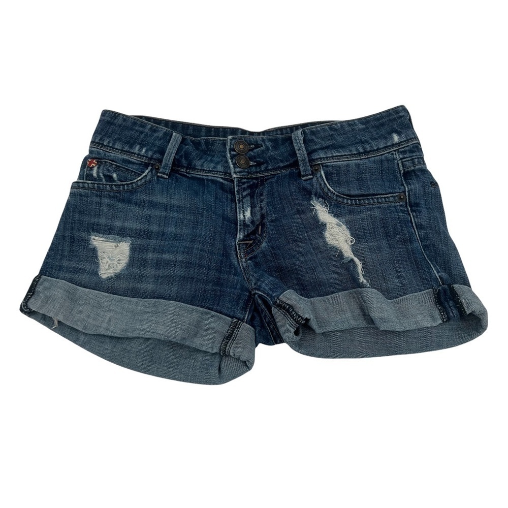 Hudson Jeans Distressed Cuffed Hem Jean Shorts Size 24 Women’s